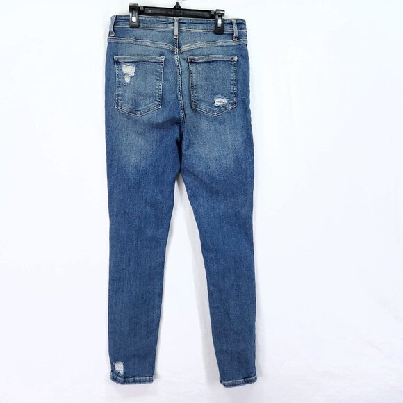 We the Free Cropped Jeans Women’s 30 Skinny Wash High Rise Button Fly Distress - Picture 2 of 13